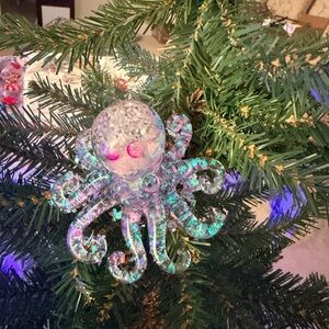 Glittery Octopus Ornament